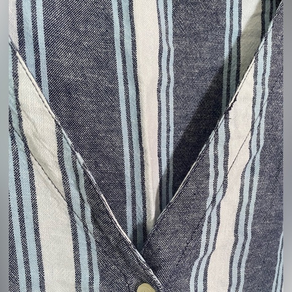 GAP Linen Blend Blue & White Stripe Shift Dress, Size Large EUC Summer Comfort - Picture 3 of 7